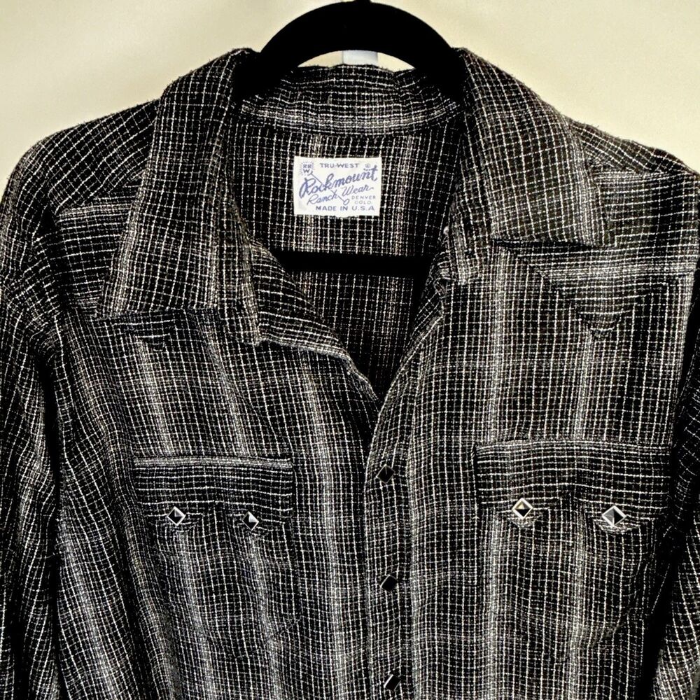Vintage Rockmount Ranch Wear Tru-West western snap shirt USA Men's XL Rockabilly